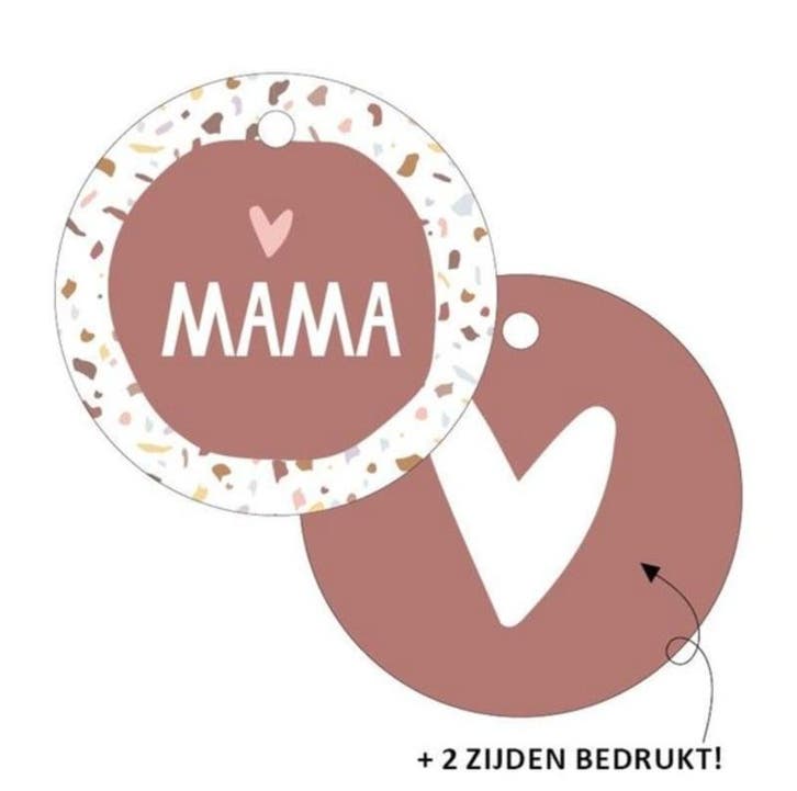 1x Cadeaulabel  Terrazzo  Mama (Sets, Cadeaulabels), Divers, Cartes de voeux, Envoi