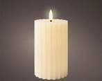 Ledkaars wax steady binnen ribbel lumineo crème warm wit
