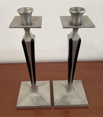 Crescent Silverware Co. - Kandelaar (2) - Tin, Bakeliet,