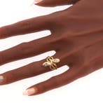Ring - 18 karaat Geel goud - Diamant - Antieke slang