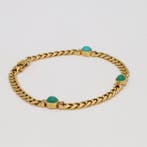 Armband - 18 karaat Geel goud Turquoise - Diamant, Nieuw