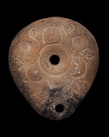 Oud-Egyptisch Terracotta - Egyptische olielamp - Froglamp -