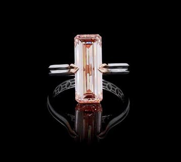 Ring - 14 karaat Witgoud, Roségoud - 5.10ct. tw. Roze, Nieuw