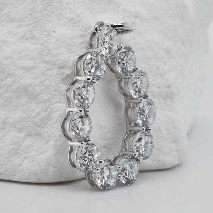 Zonder minimumprijs - Hanger - 14 karaat Witgoud - 2.32ct., Handtassen en Accessoires, Antieke sieraden