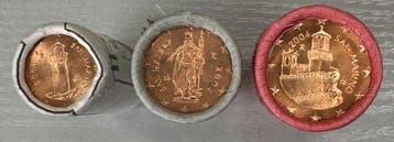 Saint-Marin. Coin Roll 2004 (150 monnaies) en 3 rouleaux