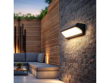 Veiling - 4 x LED Wandlamp – 12W – 3500K – IP54 – Zw, Nieuw