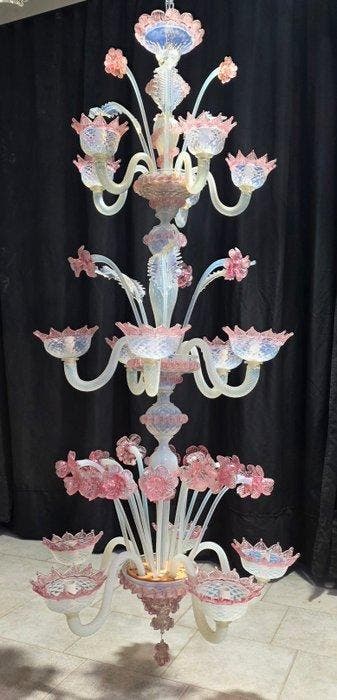 Lustre - Mazzolindefiori - Verre de Murano - 15 lumières / 3, Antiquités & Art, Curiosités & Brocante