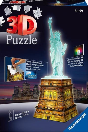 Ravensburger Statue of Liberty Night Edition- 3D puzzel, Verzenden, Zo goed als nieuw