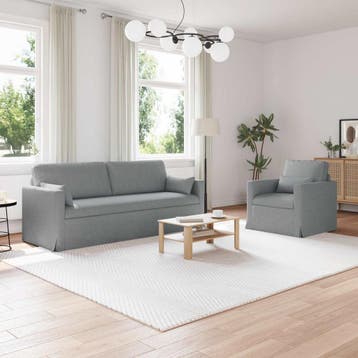 vidaXL bank / zetelstel 2 st Lichtgrijs Stof, Huis en Inrichting, Verzenden, Nieuw
