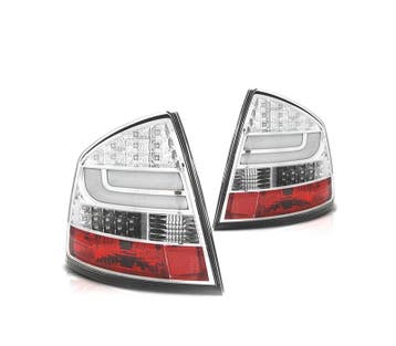 Feux Arrière Pour Skoda Octavia 04-13 Light Bar Fond Chromé, Verzenden