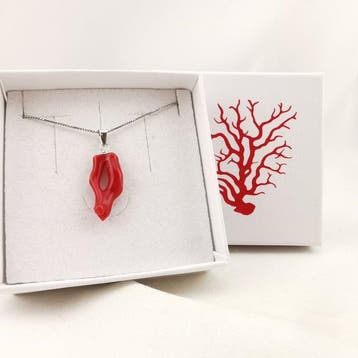 Corail - Argent 925 - Collier avec pendentif - lartisanat