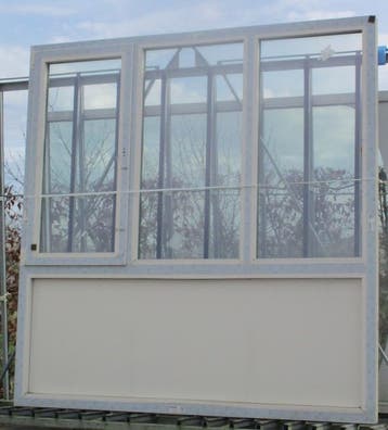 pvc raam , chassis , venster 237 x 243 creme / aluminium, Doe-het-zelf en Bouw, Raamkozijnen en Schuifdeuren, Kunststof, Nieuw