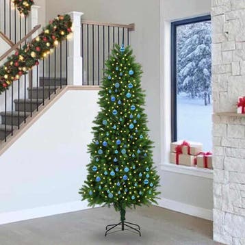 vidaXL Kerstboom met 300 LED met standaard Groen 240 cm PE, Verzenden
