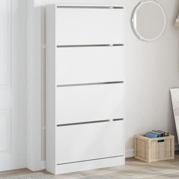 vidaXL Schoenenkast met 4 klaplades 80x21x163,5 cm wit, Verzenden