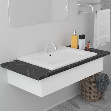 vidaXL Inbouwwastafel 61x39,5x18,5 cm keramiek wit, Verzenden, Nieuw