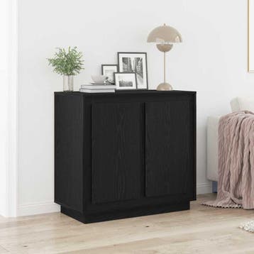 vidaXL Dressoir Zwart Eiken 80 x 40 x 75 cm Bewerkt hout, Verzenden