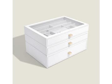 Veiling - tackers Pebble White Supergrote juwelendoos - set, Gebruikt