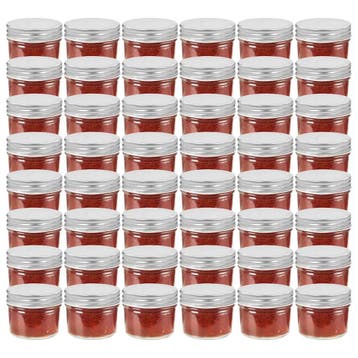vidaXL Jampotten met zilverkleurige deksels 48 st 110 ml, Verzenden, Nieuw