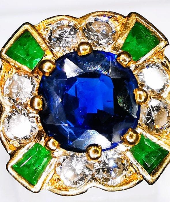 Bague - 18 carats NO HEAT 6,90 g, Or jaune - 1.85ct. tw., Bijoux, Sacs & Beauté, Bagues