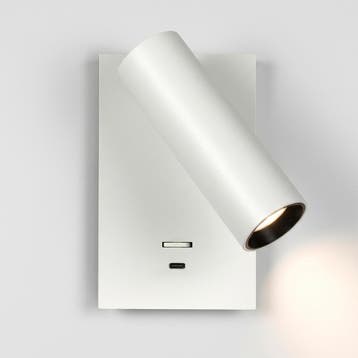 Wandlampen Elias Bedlamp Wit Met Schakelaar En USB-C, Verzenden