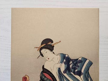 Clothes fluttering in the wind - Utagawa Kunisada