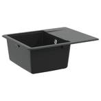 vidaXL Wasbak Zwart 560 x 460 mm 80% Kwarts en 20% Hars, Verzenden, Nieuw