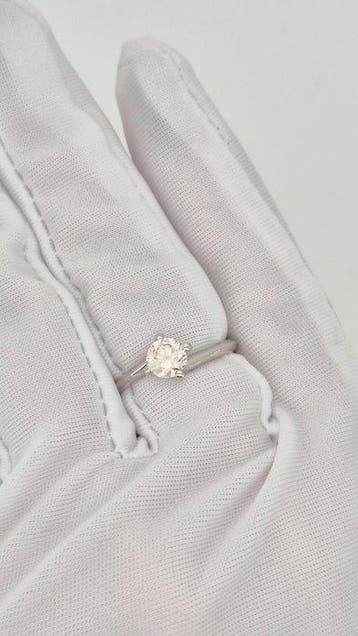 Verlovingsring - 14 karaat Witgoud - 0.52ct. tw. Geel