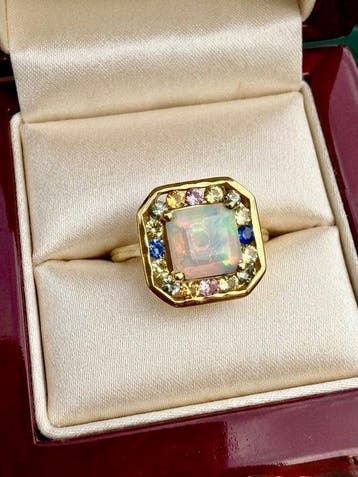 Zonder minimumprijs - Ring Zilver - 2.38ct. tw. Opaal -, Nieuw