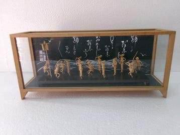 Bamboe handwerk: Awa Odori set van bamboe figuren (13