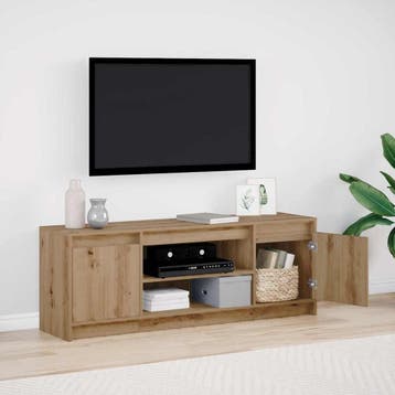 vidaXL TV Eenheden 139,5 x 34 x 50 cm Bruin Bewerkt hout, Huis en Inrichting, Verzenden, Nieuw