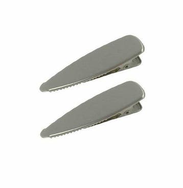 Haarspeld Duckklemmen 5cm – Geborsteld Staal – Zilver – Set, Nieuw