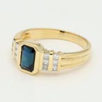 Bague - 18 carats Or jaune Saphir - Diamant, Bijoux, Sacs & Beauté, Bagues