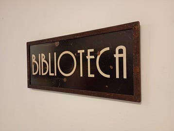 Marchesin insegne Rovigo - Ijzeren naambord Bibliotheek -