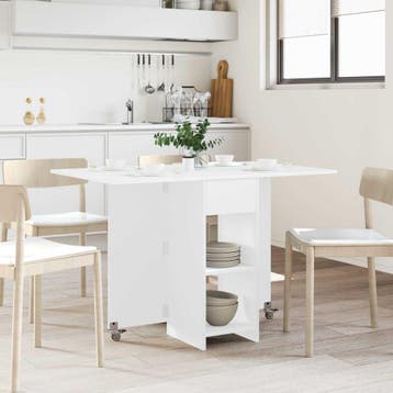 vidaXL Eettafel 115 x 70 x 75 cm Bewerkt hout Wit, Verzenden, Nieuw