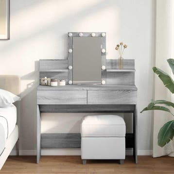 vidaXL Kaptafel met LED-verlichting 100x40x130 cm grijs, Verzenden