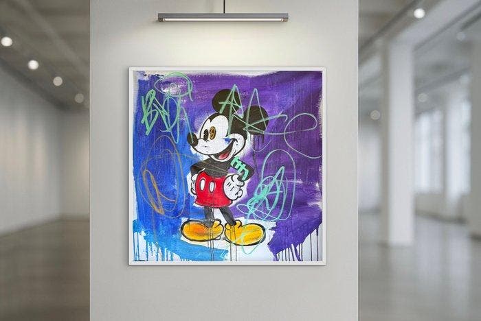 Freda People - Mickey Mouse XL, Antiek en Kunst, Kunst | Schilderijen | Modern