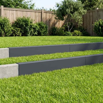 vidaXL Afdekprofiel voor tuinranden 10 st 100 x 10 x 15 cm, Verzenden, Nieuw
