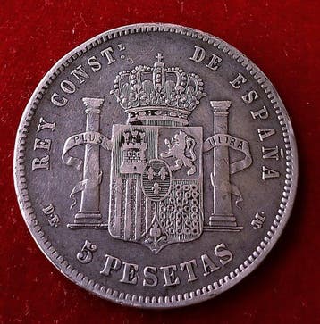 Espagne. Alphonse XII. 5 Pesetas 1878 DEM (Sans prix de