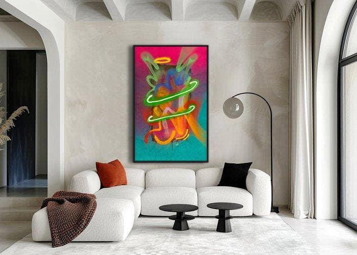 LEO VAREK - BEYOND THE CLOUDS - XXL, Antiquités & Art, Art | Peinture | Moderne