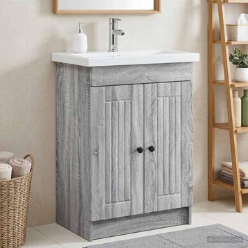 vidaXL Badkamer onder Wastafel Kast Grijs Sonoma 78,5 x 37,5, Verzenden
