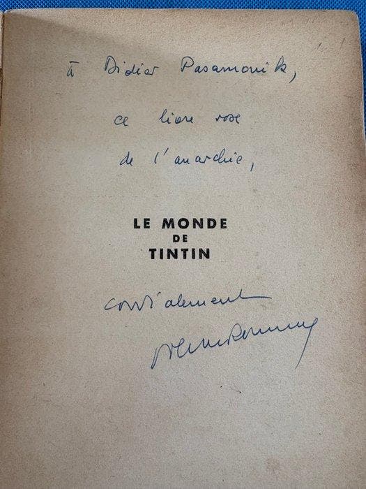 Tintin - Le Monde de Tintin + dédicace manuscrite - 1 Album, Livres, BD