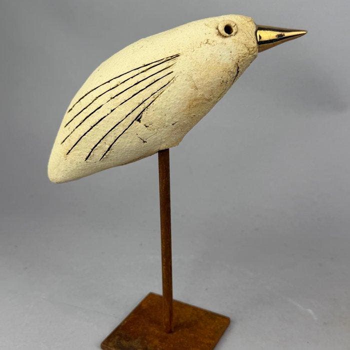 Ewa Budzowska - sculptuur, NO RESERVE- BIRD- (decorated 24, Antiquités & Art, Curiosités & Brocante