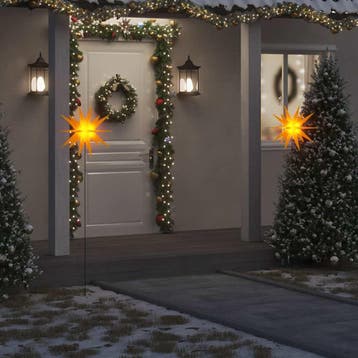 vidaXL Kerstlampen met grondpin en LEDs 3 st 57 cm geel, Diversen, Verzenden, Nieuw