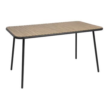 Tafel | SANTORINI | Hout/Staal | Houtlook Blad (Naturel) |, Verzenden, Nieuw in verpakking