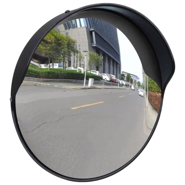 vidaXL Verkeersspiegel voor buiten 30 cm PC-kunststof zwart, Maison & Meubles, Accessoires pour la Maison | Décorations murale