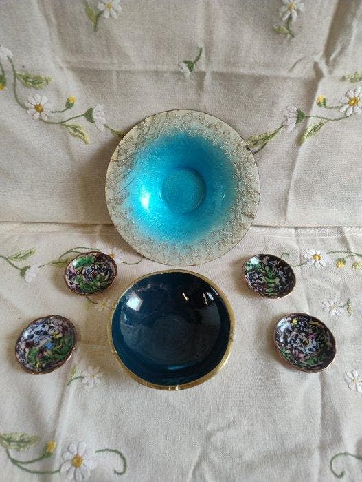 Schotel (6) - Emaille - Set kunstemaille van Limo, Antiquités & Art, Curiosités & Brocante