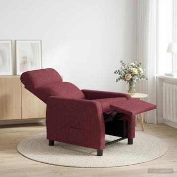 vidaXL Massage Relaxstoel Wijnrood Stof, Maison & Meubles, Fauteuils, Verzenden