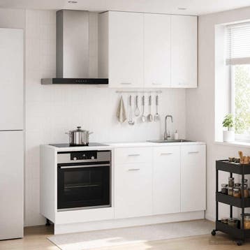 vidaXL Keukenblok LYON 5 st Wit Bewerkt hout, Huis en Inrichting, Verzenden, Nieuw