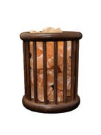 Zoutlamp - Himalaya Zoutstenen - Houten Korfje - Cilinder, Antiek en Kunst, Ophalen of Verzenden