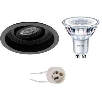 Kantelbare 6W LED Spot Mat Zwart - Ronde Inbouwspot voor Sti, Verzenden